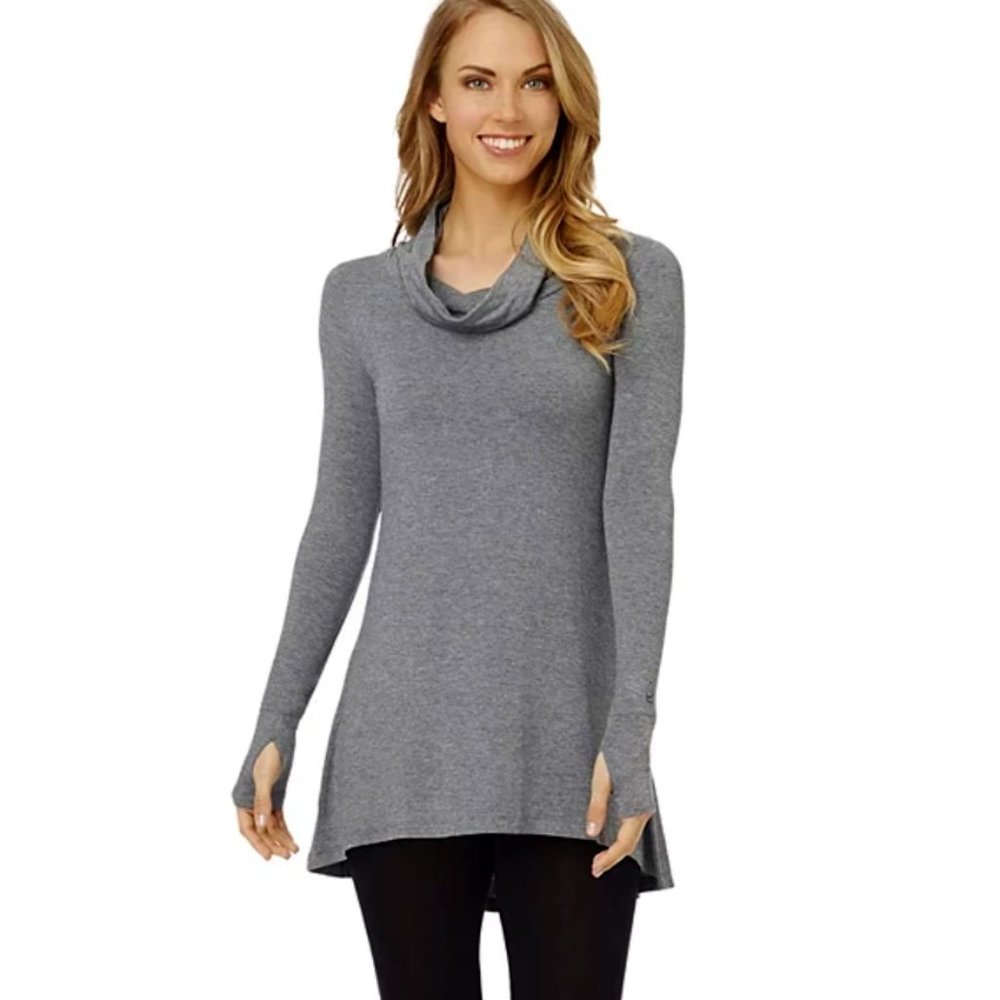 CuddlDuds SoftWear Stretch Cowl Neck Tunic with Thumbholes NWT